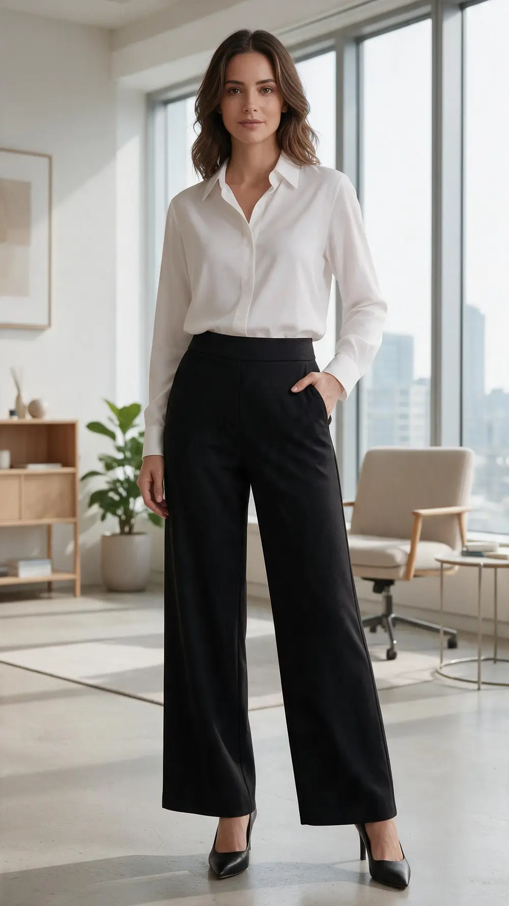 Nolea palazzo worn at the office